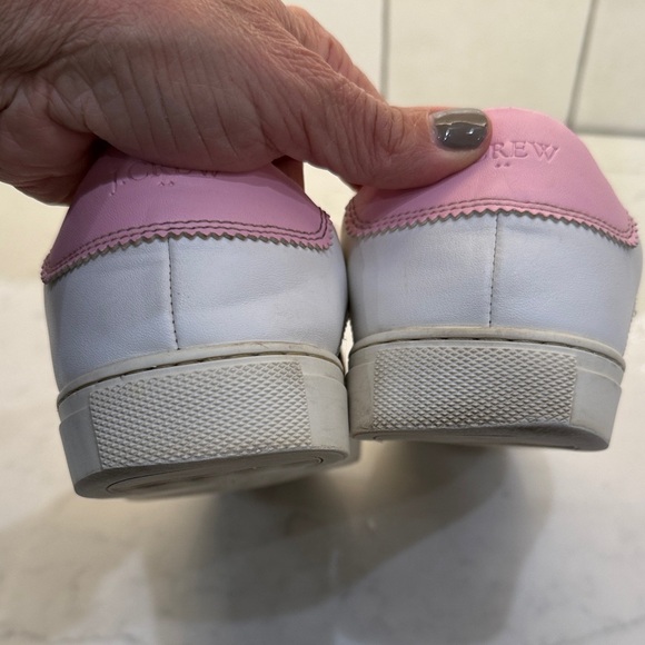 J. Crew Women’s Sz 10 White Sneakers with Pink Accents - Picture 8 of 12